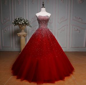 Custom Made Quinceanera Dresses 2021 Organza Bling Beads Ball Gown Corset Sweet 16 Dress Sequins Laceup Debutante Prom Party Dres9612868