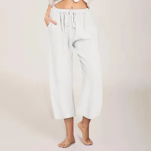 Women's Pants Cotton Linen Extra Long Dress For Women Comfortable Business Casual Sweat Plus Size