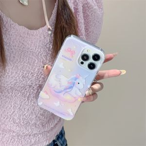 Pink Cloud Unicorn Premium Double sided Suitable for iPhone 15 ProMax Apple