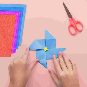 Origami iriserande papper glitter diy hantverk papper handcraft papper färgglad glitter papper material