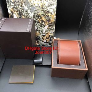 Bästa kvalitet Brown Color Leathe Boxes Present Box 1884 Watch Box Brochures Cards Black Thire Box For Watch Inkluderar Certificate New Bag 250x