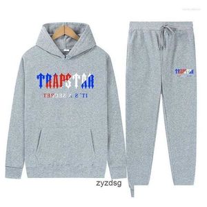MenS Tracksuits Mens Designer Tracksuit Trapstar Brand Printed Sportswear Men Winter Clothing Warm Two Pieces Set Loose Hoodie Swea Dhzxb