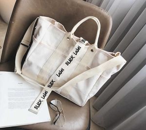 Canvas Handbags Women Men Shopping Bags Reusable Shopping Bag Colour black white Bags T2001108032791