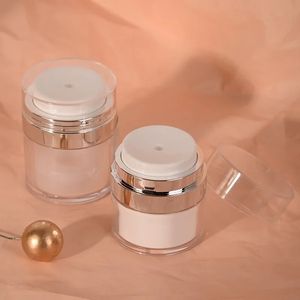 1 st 15/30/50G Airless Pump Jar Tom Acrylic Cream Bottle påfyllningsbar kosmetik Lätt att använda behållare Portable Travel Makeup Tools