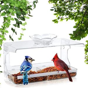 Other Bird Supplies Clear Window Feeder For Outside Transparent House Outdoor Feeders Wild Watching Gift Garden Decor