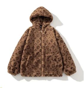 Blends Women's Jackets 2023 Winter Loose Ladies Cotton Clothes Plush Couple Designer brand V Coats Warm Ladies Coat
