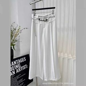 Springsummer New Newe Design Letter Belt Age 감소 기질 우아하고 다재다능한 캐주얼 바지