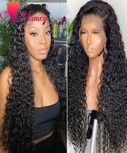 wigs 360 Edge Water Wave Human hair Sdamey Hd Transparent 13 x413 x6 Deep Gulf Frontal long Brazilian 4X4 Closing Pruik4799609