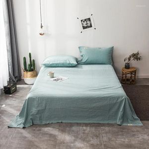 Bedding Sets 3 Pieces Sheet Xinjiang Cotton Queen Size 1 2 Pillow Shams Solid Green Luxury Flat Fitted