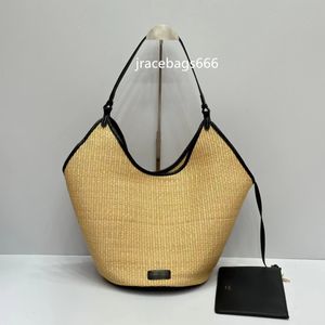 designerka torby torby słomka kosza 2024 Torba o dużej pojemności tkana słomka torba Nowy styl ręczny pojedynczy na ramię High-end Casual Luxury torebka