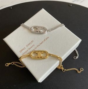 Armband Designer Neckalce for Women Gold Color Women's Chain Double Layers smycken Titanium Steel Presentförpackning för festsmycken