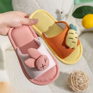 Kinder Kaninchen Baumwolle Four Seasons Haushalt Eltern Jungen Mädchen Cartoon Sommer Indoor Kinderfischmund Pantoffeln