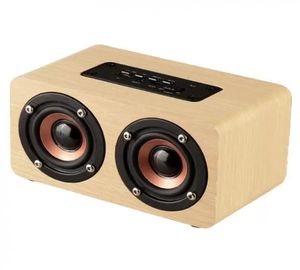 W5 Wooden Wireless Bluetooth Speaker Portable Wooden HiFi Suppor TF Cart In Shock Bass Stereo Music Subwoofer for PC Iphone7653257