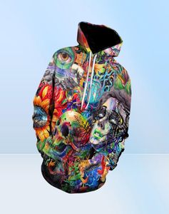 Måla skalle 3d tryckta hoodies män kvinnor tröjor huva pullover varumärke 5xl qlity tracksuits pojke rockar mode outwear new2518272