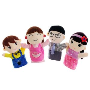 Dockor 25 cm familjemedlem Hand Puppet Mamma pappa Son Dotter fylld dockan Plush Toy Toddlers Interactive Kid Education Present Muppet Gift G240529