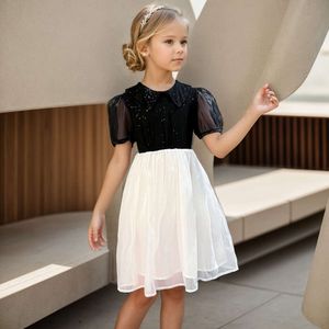 Princess Patchwork Dresses For Girls Summer Kids Mesh Dress Casual Style Girl Costume 6 8 10 12 14 L2405 L2405