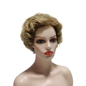 Women Synthetic Wigs Layered Short Straight Pixie Cut Ombre Color Sassy Curl Mix Natura Full Wig Lliia