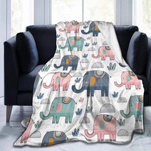 Cobertores de flanela de elefante Flanela Mandala Mandala Luz quente para cadeira de sofá Office Gift Animal Caso de lã personalizada