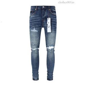 Jeans nödställda motorcykelcyklist Jean Rock Skinny Slim Ripped Hole Letter Top Quality Brand Hip Hop Denim Pants 9C9C