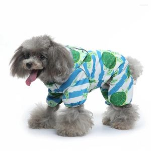 犬のアパレル反射犬レインコートかわいい動物プリント4本足の防水ジャケットとd leashリング小さな屋外服