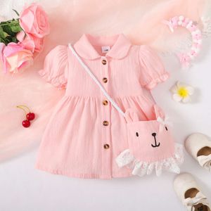 2st 3-24m nyfödda rosa söta småbarn Giel Princess Dress Set New Fashion Baby Girl Clothes L2405