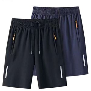 Summer Ultra-Thin Ice Silk Men's Capris Trendy Sports Quick Drying Zipper Loose Casual Running Ice Silk Pants 2023