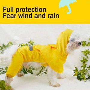 犬のアパレルレインコート防水通気性調整可能なフード付きポケットとペット犬用の反射的なストリップ