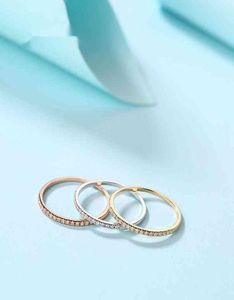 Ringar solida 14k witgeelrose goud 004ct ronde natuurlijke diamanten match ring bröllop band vrouwen trendiga fijne sieraden rij3429154750676