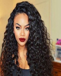 250 كثافة عالية الكثافة 360 الدانتيل الجبهي شعر مستعار الشعر البشري مجعد للنساء السود