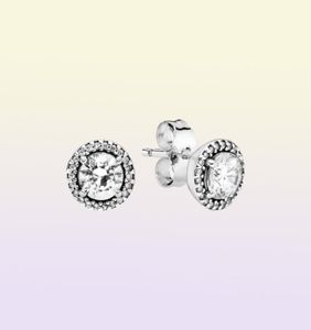 Classic Elegance Stud Earrings Authentic 925 Sterling Silver Studs Clear Cz Fits European Style Studs Jewelry Andy Jewel 296272CZ6704997
