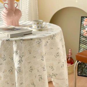 Table Cloth Wind Tablecloth With Lace Small Round White Japanese Tea Dormitory Fabric