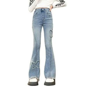 Вышиваемая картина девочек -джинсов детские брюки для детей весенняя осень детская одежда 6 8 10 12 14 F4531