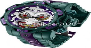 무패 시계 DC Comics Joker Mens Quartz 525mm 스테인리스 스틸 모델 30124 캘린더 방수 크로노 그래프 시계 7022406