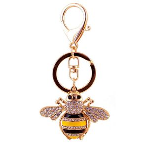 Kliny Kreatywne piękne kryształ inkrustowane z diamentową łańcuchem kluczy pszczół Women039s Akcesoria w Pendant1619371