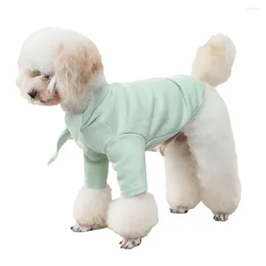 Dog Apparel Pullover Neck Tie Decor Skin-friendly Pure Color Pet Dogs Sweatshirt Costume For Spring Accessories