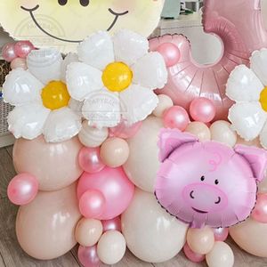 42PCS Animal Farm Baby Shower Air Globos Ustaw duże balony folii żyrafy Biała stokrotka na urodziny dekorację przyjęcia weselnego