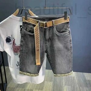 Męskie szorty designerskie dżinsowe szorty dla mężczyzn w Slim Slim Style Trend Stretch Fit Pants, Koreańska wersja haftowane Pięć punktów Pięć punktów 19f4