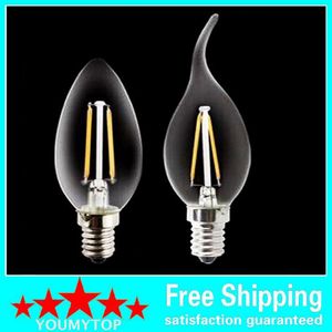 Filament-LED-Lampen E12 E14 E27 LED-Kerzenlampe 2W 4W 110-220V C35T C35 Filament Candelabra Edison Filament Typ Lampenbeleuchtung 311s