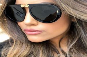 Luxury Oversize Sunglasses Women Retro Brand Designer Big Frame Sun Glasses Trendy Men Black Shades 90s Clear Lens Glasses Pilot S4737379