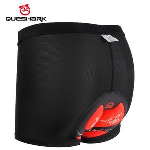 Queshark Men Cool Icy Cycling Underwear 5D Gel Padded Shockproof MountainMtb Ride Road Road Sport Noundwear Tightsショーツ240531