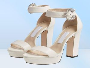 Summer Luxury Brand Mionne Platform Sandals Shoes Sexy Women039s Pumps Crystal Buckle Block Heels Lady Dress Party Wedding E8222079