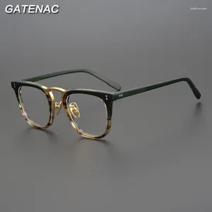 Óculos de sol Quadrões de óculos de acetato vintage moldura Men Myopia Retro Prescription Glasses Optical Women 2024 Coreia Eyewear