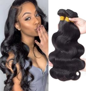 100 Virgin Hair Bundles 100 Malaysian Human Hair For Weaves Extension Natural Color Body Wave Wavy 9A Retail 1PC5174930