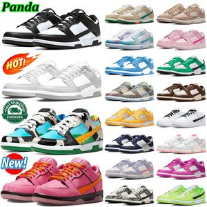 With Box Panda Low Sneakers Mens Women Mummy Running Shoes Designer Men Triple Pink Unc Strawberry Syracuse Triple Grey Fog Sail Blue Dunke Trainers Big Size 36-47 12 13