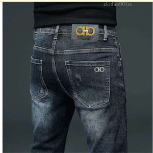 Herren Jeans Designer Frühling Sommer Dünn 2024 Neuer Luxus für Männer Jugend Trend Koreanisch Schlanke Hose vielseitig Slim Fit Hosen 28-32 7eee