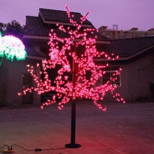 1 5m 1 8m 2m光沢のあるLEDチェリーブロッサムクリスマスツリー照明ウェディングパーティーのための庭の風景装飾ランプクリスマス265m