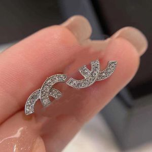 18 -karatowe złoto i 925 Sliver Stud Fashion Stud Kolczyki Kobieta luksusowy projektant kolczyków multi kolorów C -literowa biżuteria Kobiety 18K Diamentowe prezenty ślubne