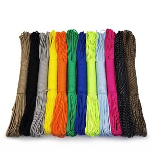 100ft m Paracord Lanyard Rope Parachute Cord Hiking Camping Clothesline Tactical Bracelet Accessory One Core 240531