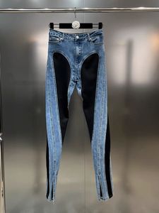 2024 Bezpłatna wysyłka mody Patchwork Slim High Tase Damskie dżinsowe dżinsowe spodnie dżinsowe 5318