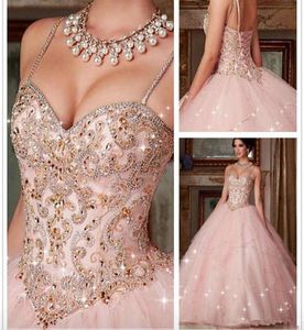 Custom Made New Quinceanera Dress 2022 Pink Crystal Ball Gown Dresses sweet 16 Prom Party Dress Junior Vestidos de 15 Anos5382052
